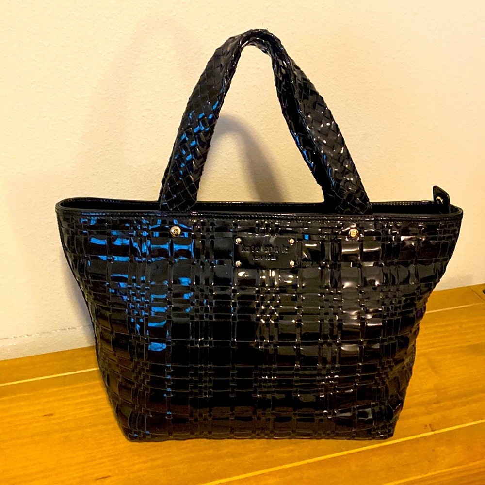 Kate Spade ♠️ Woven Patent Leather Tote